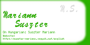 mariann suszter business card